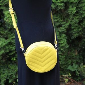 Vintage Round Yellow Crossbody Purse